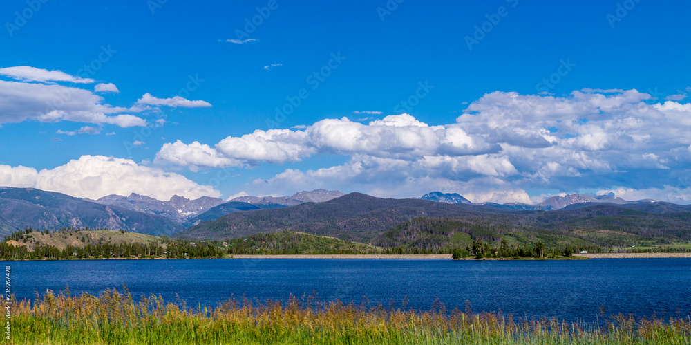 Grand Lake and the Rockies. Tourist summer vacation in Colorado, USA