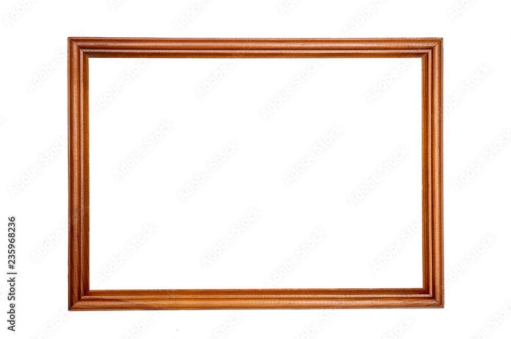 Antique wooden photo frame on an isolated white background Antique wooden photo frame on an isolated white background