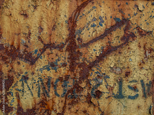 Abandoned old factory, rusty walls