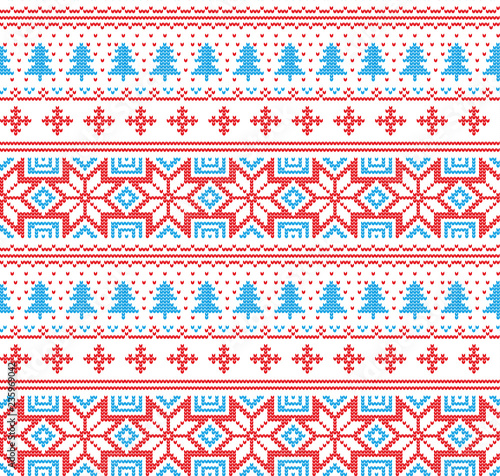Winter festive Christmas knitted pattern woolen knitted