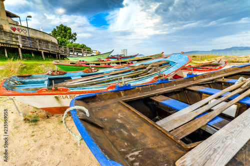 Colorful boats on the beach