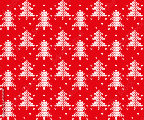 Winter festive Christmas knitted pattern woolen knitted