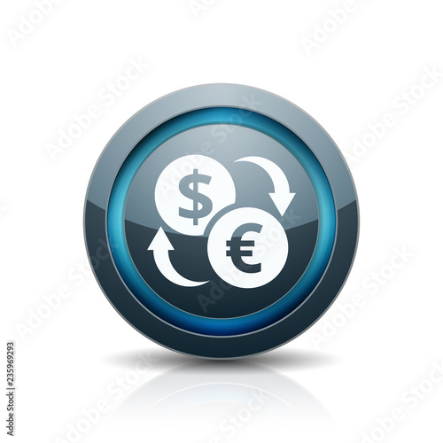 EUR USD currency exchange button illustration