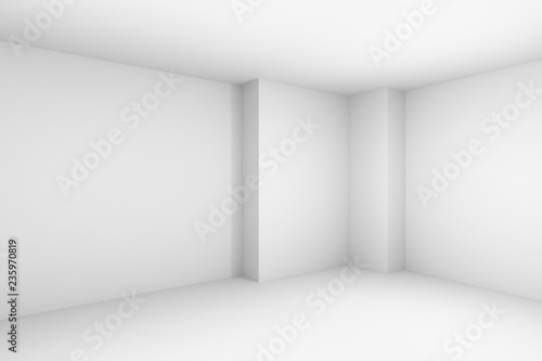 Abstract empty white room simple illustration.