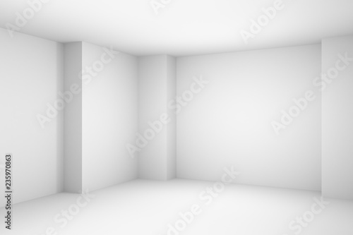 Abstract empty white room, simple illustration.