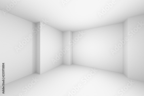 Empty abstract white room simple illustration
