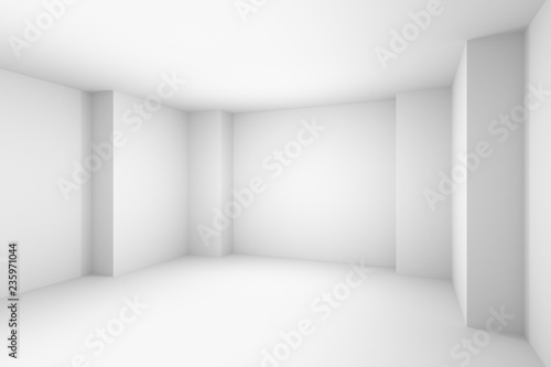 Empty abstract white room, simple illustration.