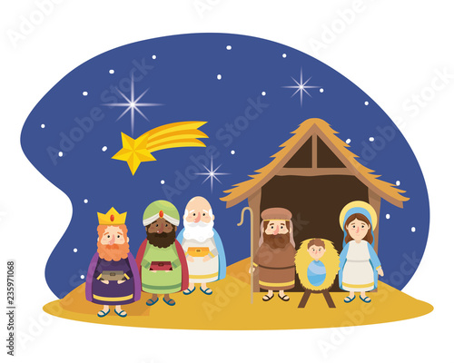 christmas nativity scene cartoon