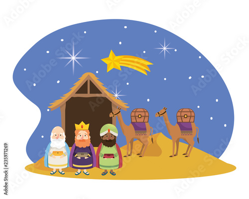 christmas nativity scene cartoon