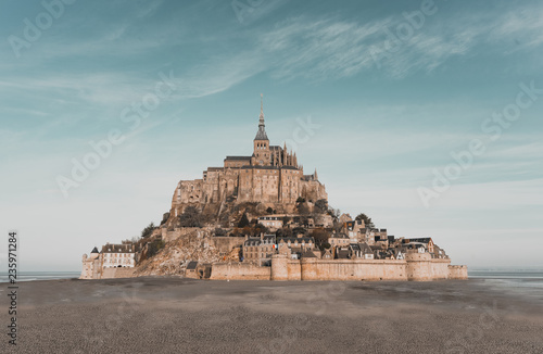 Mont-saint Michel. France.  Castle by the water. 