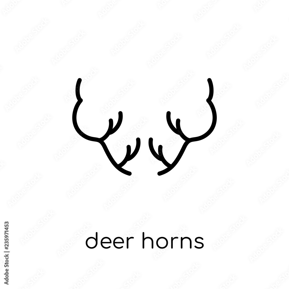 Deer horns icon from Christmas collection. Deer horns icon from Christmas collection.