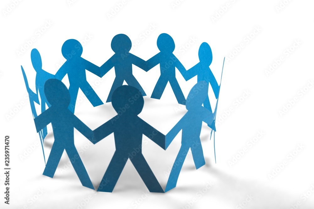 Paper People in a Circle Holding Hands Paper People in a Circle Holding Hands