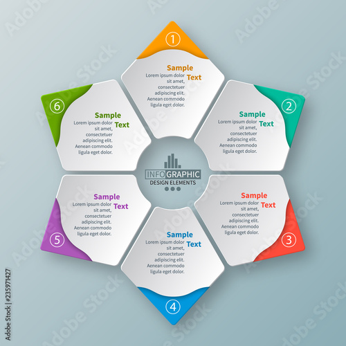 Abstract 3D Paper Infographics. Business template .Vector illustration