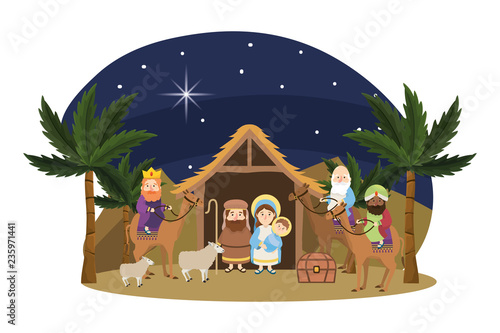 christmas nativity scene cartoon