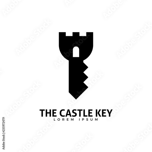 Abstract logo of a key and the castle