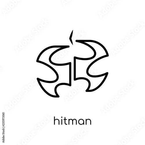 hitman icon. Trendy modern flat linear vector hitman icon on white background from thin line Cinema collection