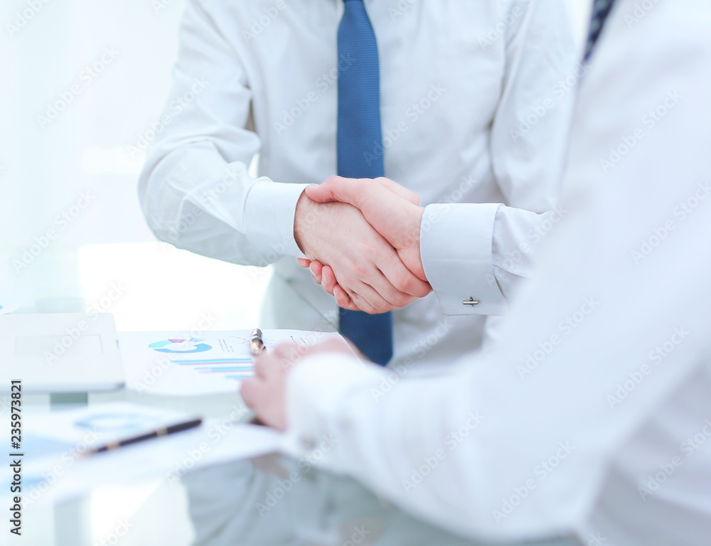 close up. handshake of financial partners.concept of partnership close up. handshake of financial partners.concept of partnership