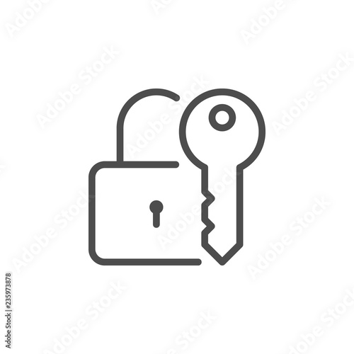 Lock and key line icon