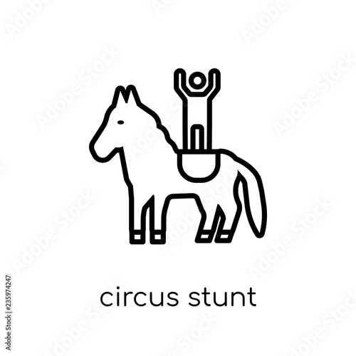 circus stunt icon. Trendy modern flat linear vector circus stunt icon on white background from thin line Circus collection, outline vector illustration