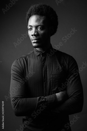 Black and white portrait of handsome African man © Ranta Images