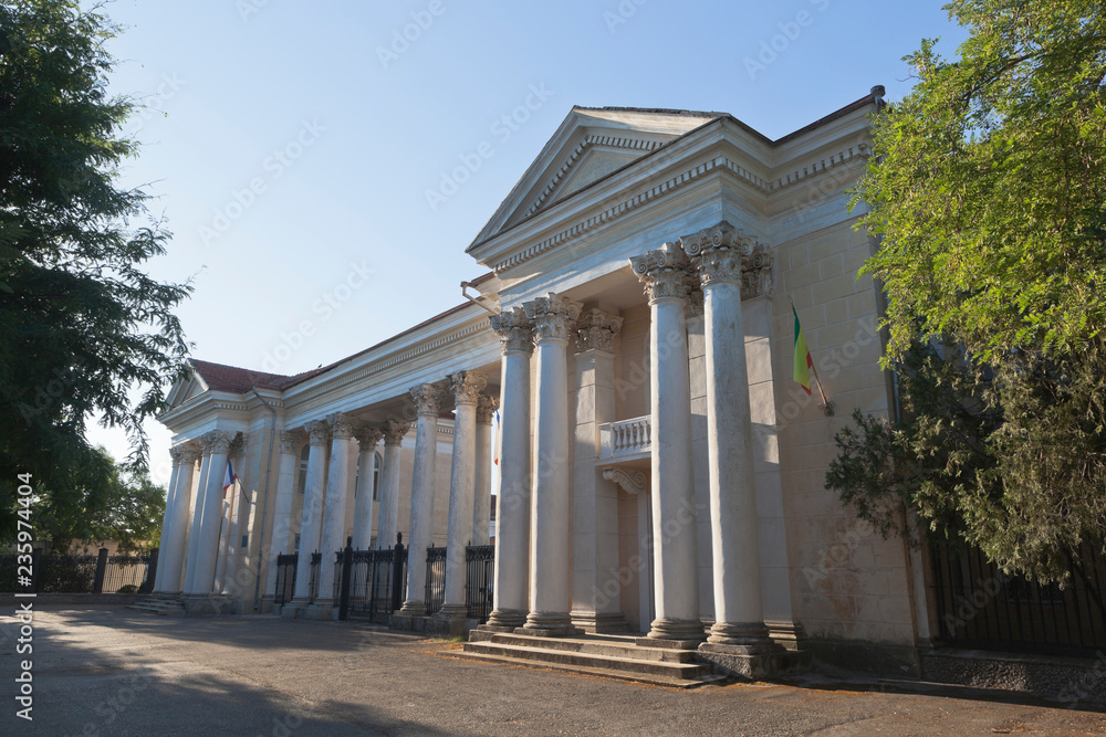Obraz premium Children's Specialized Clinical Sanatorium Smena on Kirov Street in the resort town of Evpatoria, Crimea, Russia