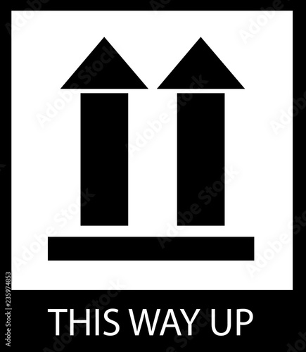 Stcker: fragile - hadle with care - this way up