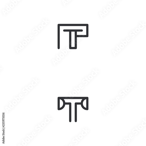 Set Idea Letter T Outline Abstract Creative Minimalist Icon Logo Design Template Element Vector