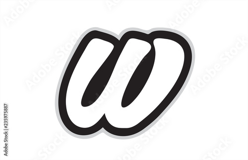 w black and white alphabet letter logo icon design