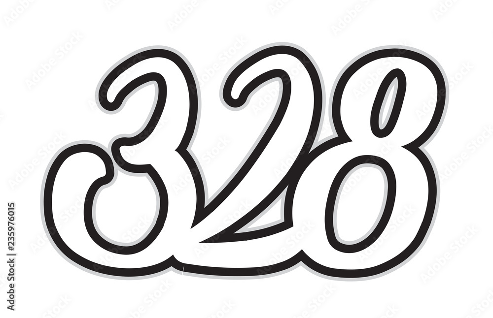 328 black and white number logo icon design 328 black and white number logo icon design