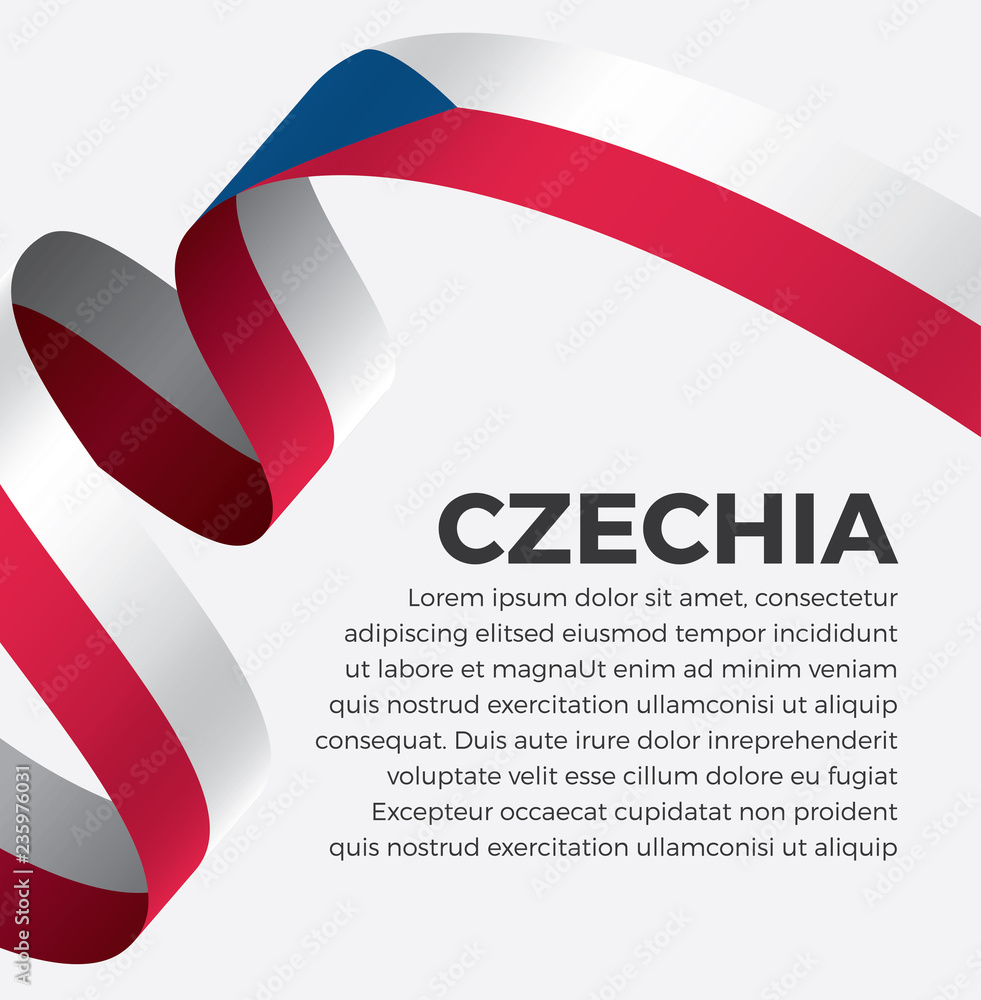 Obraz premium Czechia flag, vector illustration on a white background