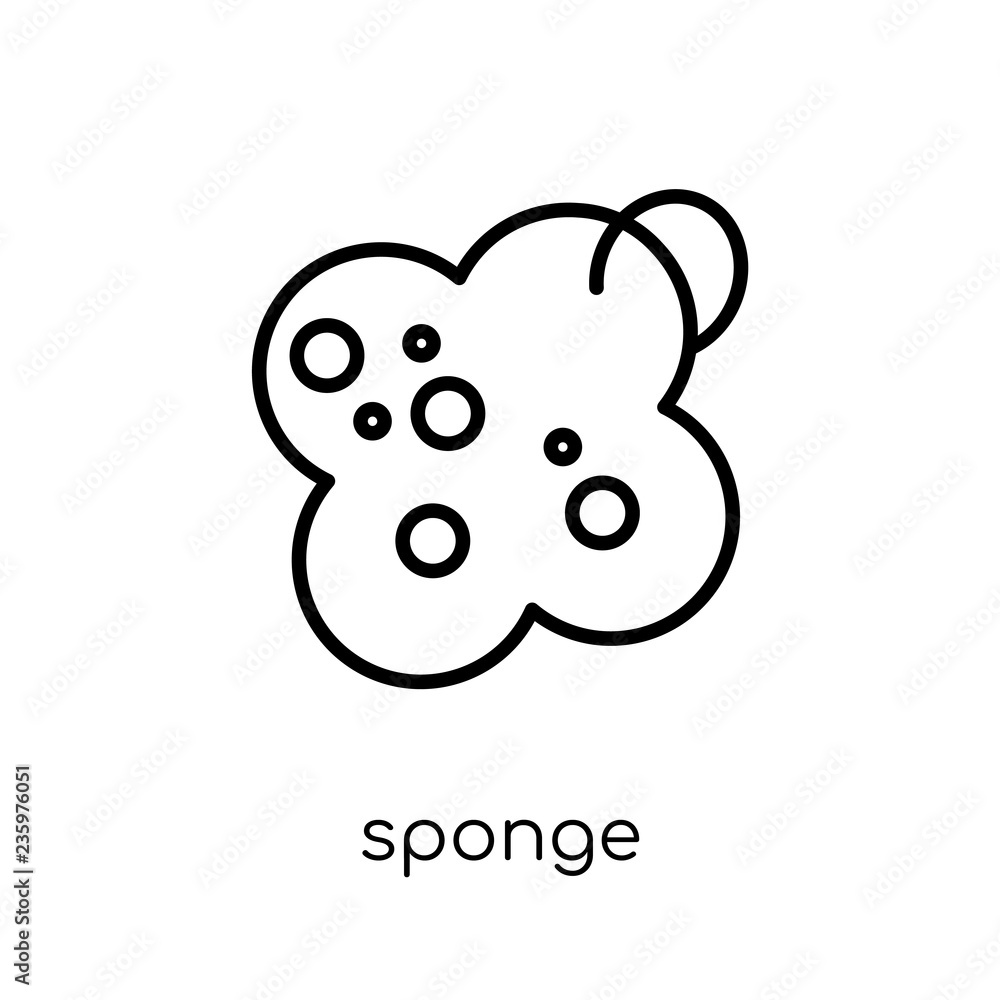 Sponge icon. Trendy modern flat linear vector Sponge icon on white background from thin line Cleaning collection Sponge icon. Trendy modern flat linear vector Sponge icon on white background from thin line Cleaning collection