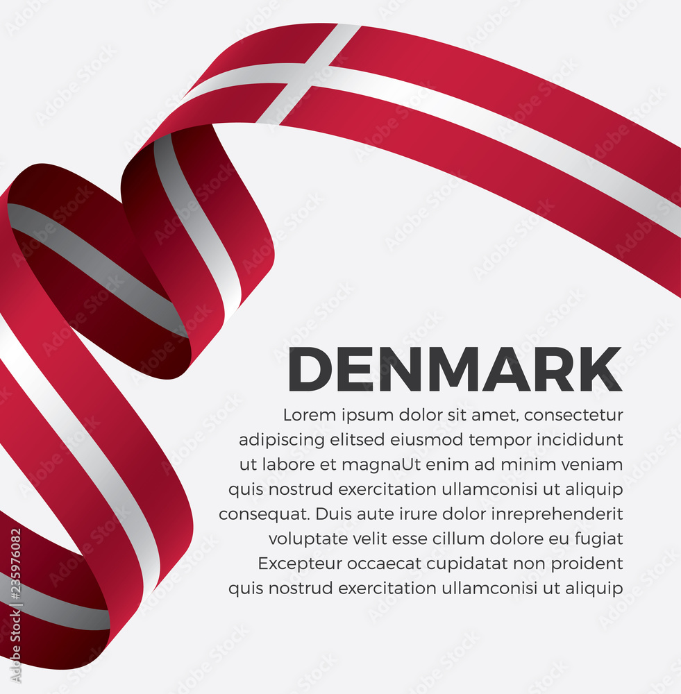 Obraz premium Denmark flag, vector illustration on a white background
