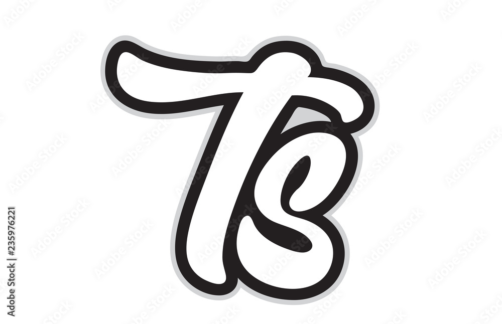 ts t s black and white alphabet letter logo combination icon design - obrazy, fototapety, plakaty 