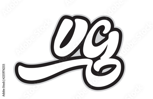 vg v g black and white alphabet letter logo combination icon design