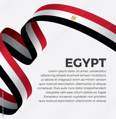 Egypt flag, vector illustration on a white background