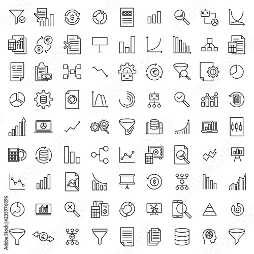 Premium set of analysis line icons. 