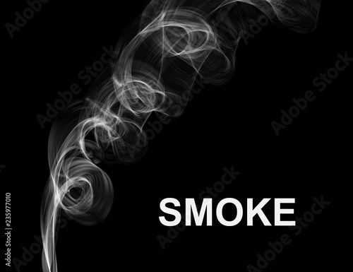 Smoke on black vector background.