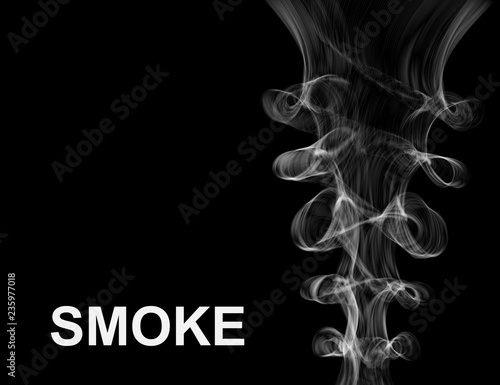 Smoke on black vector background.