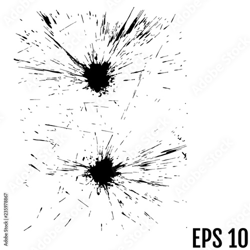 Wallpaper Mural Abstract black ink blot background. Vector illustration. Grunge texture for cards and flyers design. A model for the creation of digital brushes Torontodigital.ca