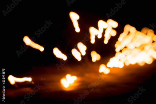blurred bokeh on black background