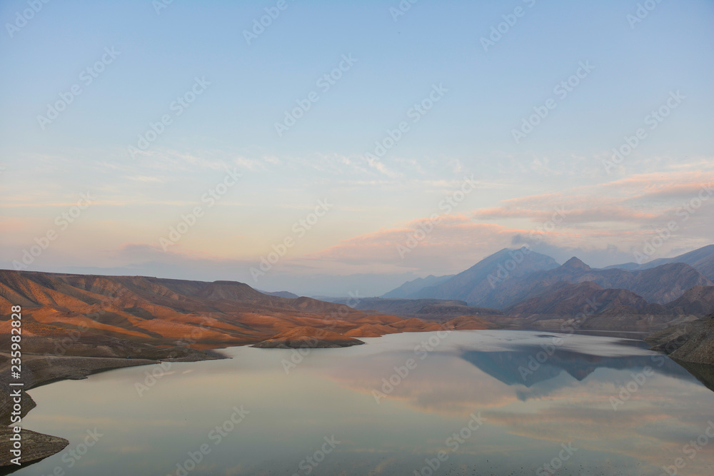 The unique landscapes in Azat reservoir, Armenia
