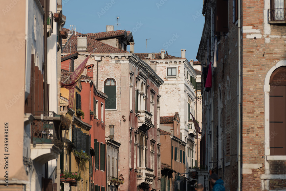   Venetian facade with windows and doors
