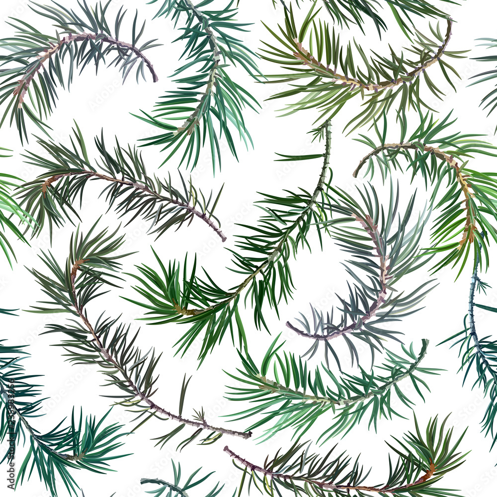 Seamless background with fir tree