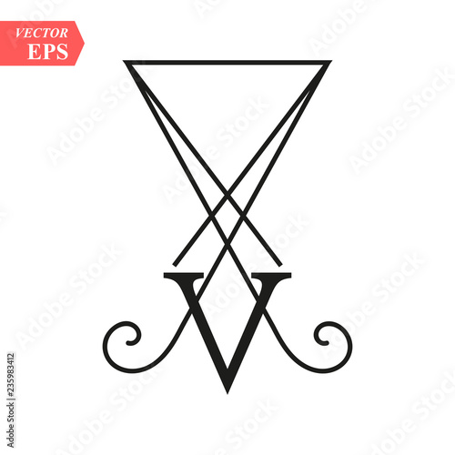 LUCIFER Light-bringing , sigil of Lucifer symbol on white background eps10
