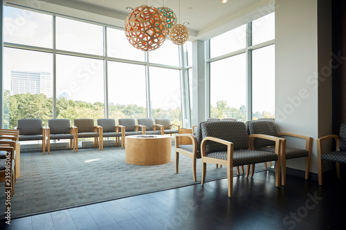 Empty waiting room medical office