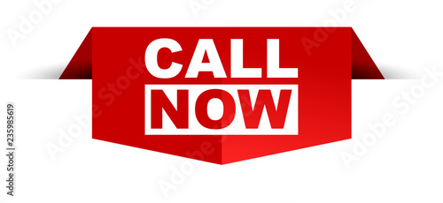 red vector banner call now