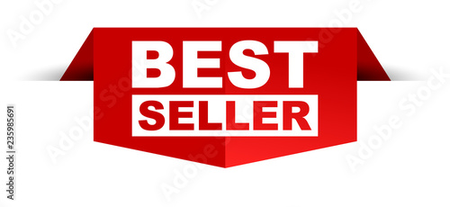 red vector banner best seller