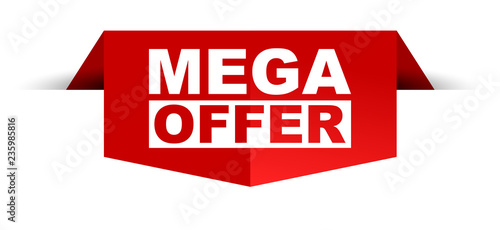 red vector banner mega offer
