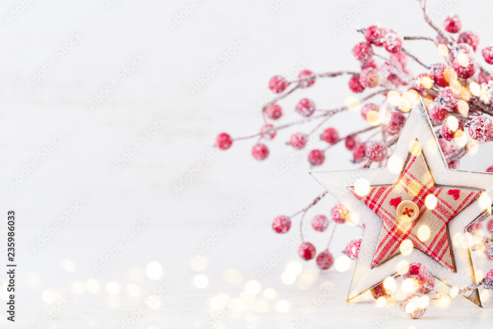 Christmas greeting card. Christmas tree branch on glitter golden bokeh lights background. New Year concept. Copy space. Christmas greeting card. Christmas tree branch on glitter golden bokeh lights background. New Year concept. Copy space.