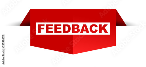 red vector banner feedback